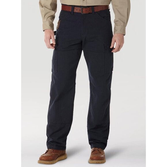 WRANGLER Men's RIGGS Workwear Ripstop Ranger Cargo Pant Size 38X32 In Navy - Picture 1 of 11